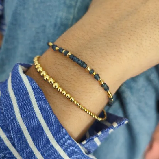 Sapphira — Bracelet perles gold filled et saphir