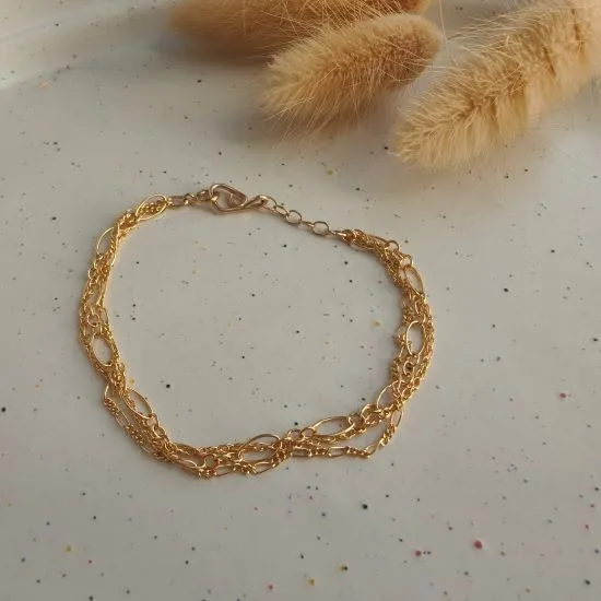 Tria — Bracelet mailles d'or laminé 14 carats